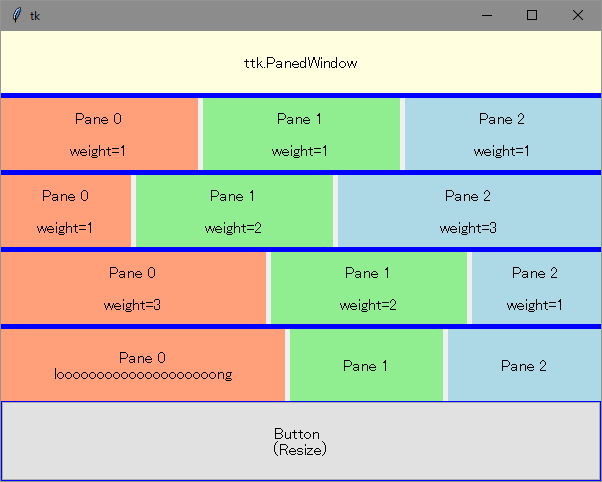 PanedWindowのサンプル画像