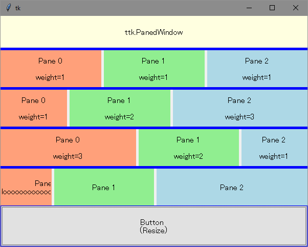 PanedWindowのサンプル画像