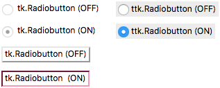 Radiobuttonのサンプル画像 (Mac)