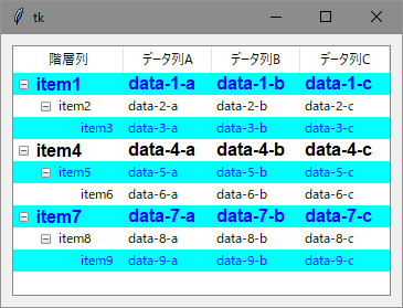 Treeviewのサンプル画像