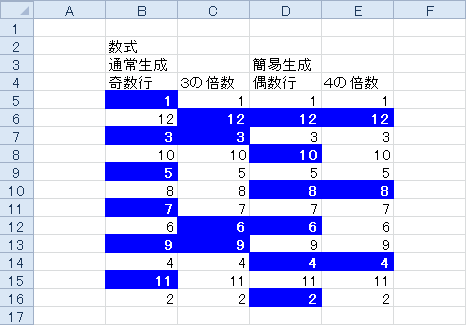 条件付き書式【数式】のサンプル画像