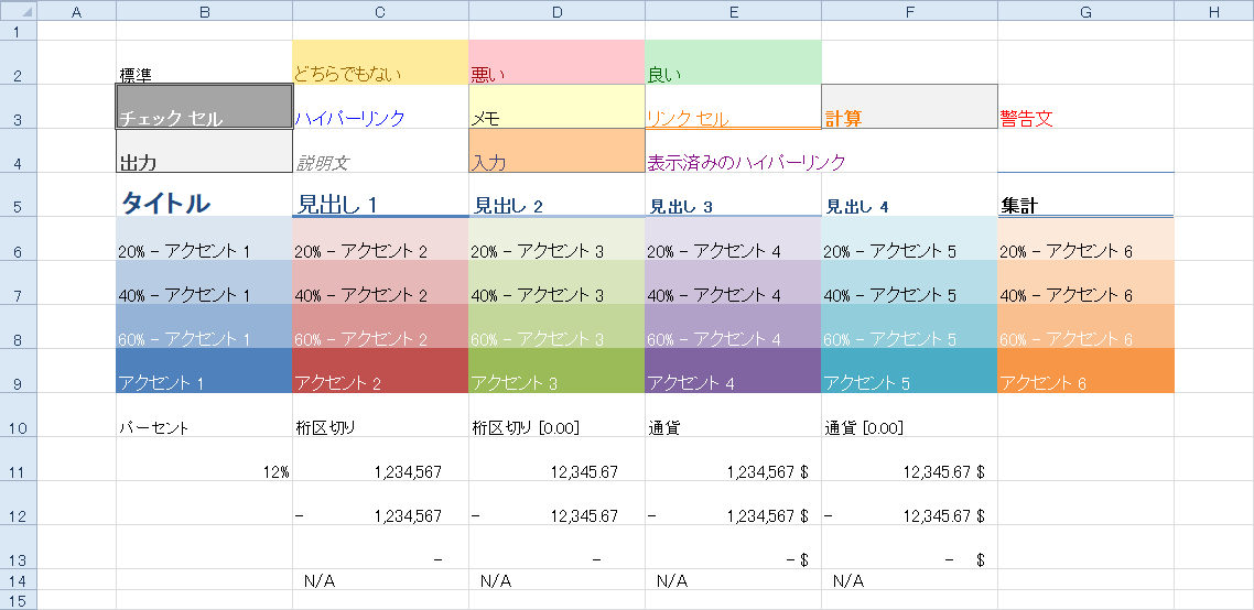 styles.builtins【組み込みセルスタイル】のサンプル画像