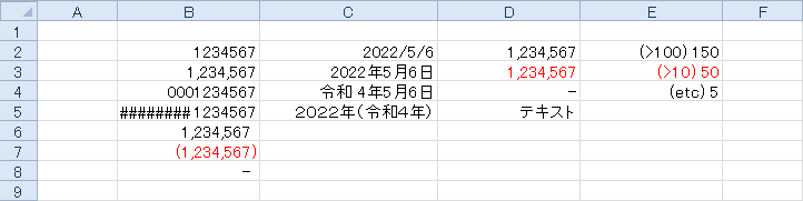 numbers【表示形式】基本のサンプル画像
